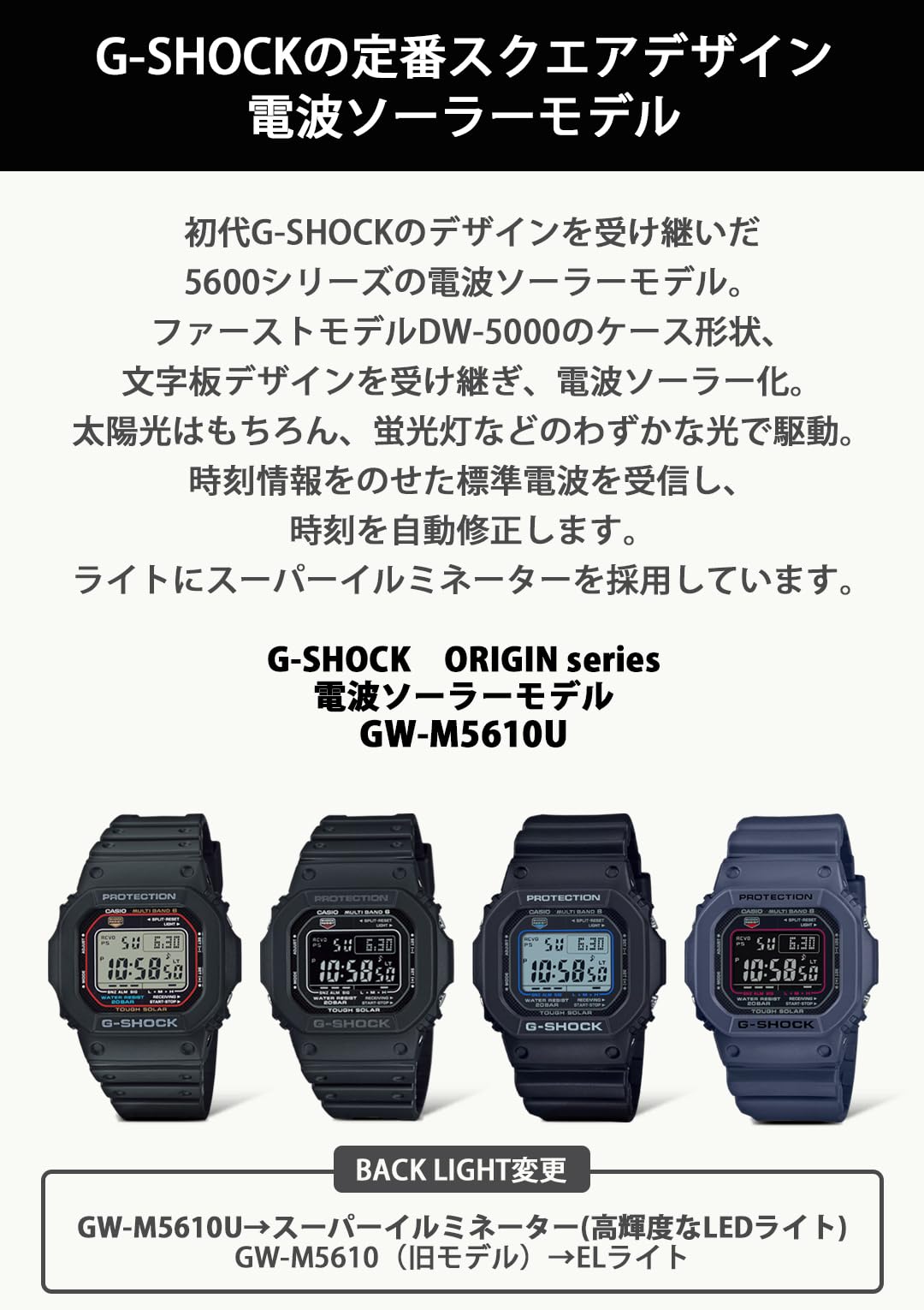 G-Shock CASIO GW-M5610U-2JF [20 ATM Water Resistant Solar Radio Wave GW-M5610 Series] Watch Shipped from Japan