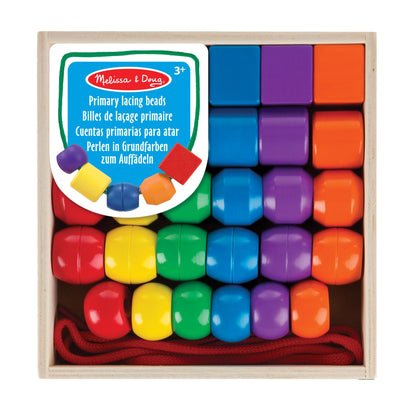 Melissa & Doug Wooden Lacing Beads | Developmental Toy | Wooden Toy | Problem Solving | 3+ | Gift for Boy or Girl