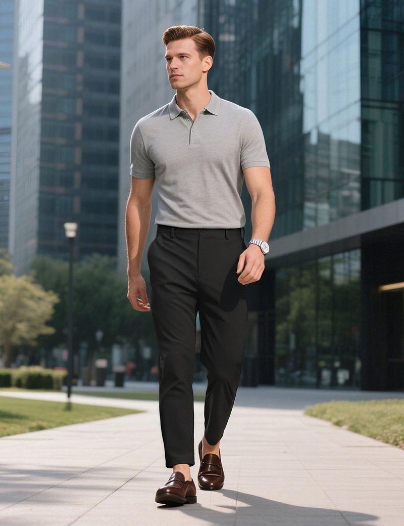 Soojun Men's 4-Way Stretch Performance Golf Pants, Quick-Dry Lightweight Tech Trousers, Versatile Business Casual Dress Pants with Hidden Pockets, Black, 38W x 32L