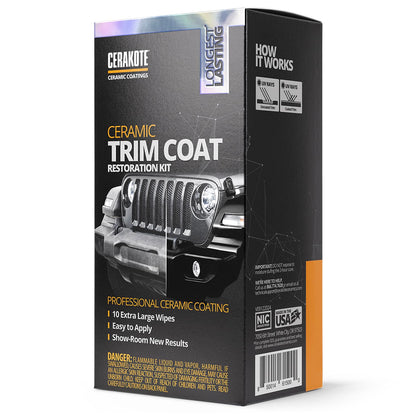 CERAKOTE® Ceramic Trim Coat Kit - Quick Plastic Trim Restorer - Ceramic Coating Guaranteed Restoration to Last Over 200 Washes – A Ceramic Coating, Not a Dressing