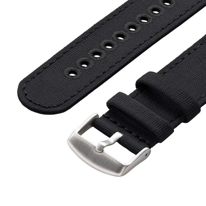 Archer Watch Straps - Canvas Quick Release Watch Bands (Black, 20mm)