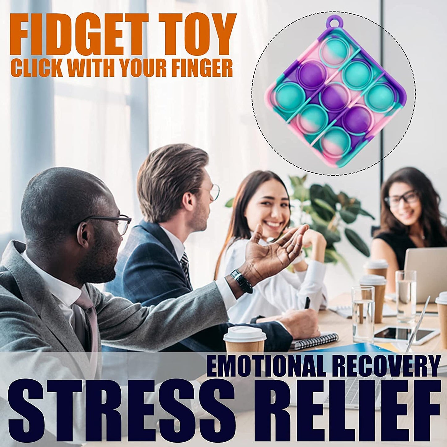 12 pcs Random Color Mini Squeeze Pop Bubble Fidget Sensory Toys, Mini Keychain Wrap Small Relieve Anxiety Stress Toy, Pop Bulk Silicone Classroom Prize for Kids Adult Party Gift