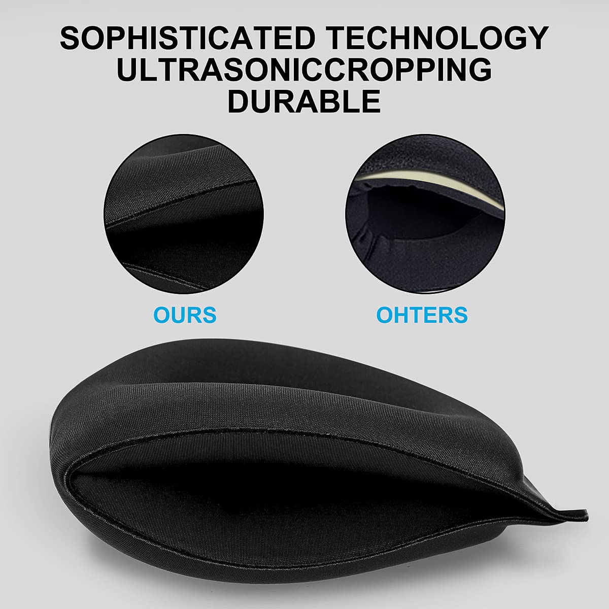 Alaska Bear Sleep Mask for Side Sleepers 2022 Headband Design, Cup-Shaped and Extra-Soft, 100 Blackout Eye Mask Shades Cover for Men and Women Home or Travel, Machine Washable, Black