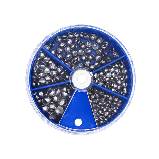 IFQKNUYL Fishing Weights Sinkers 230pcs/100pcs Weight Sinkers 5 Sizes Round Split Shot Sinker Removable Fishing Weights Sinkers (100, Big Size)