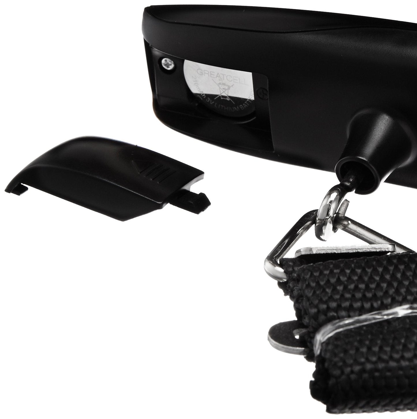 Amazon Basics Portable Digital Luggage Scale for Travel, Hanging Baggage Scale, Suitcase Weight Scale with Battery Included, Digital Display, Flexible and Sturdy Strap, 110 LBS Load, one Size, Black