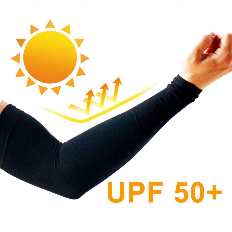 PFFY 2 Pairs UV Protection Cooling Arm Sleeves for Men and Women UPF 50 Sun Sleeve Beige*2