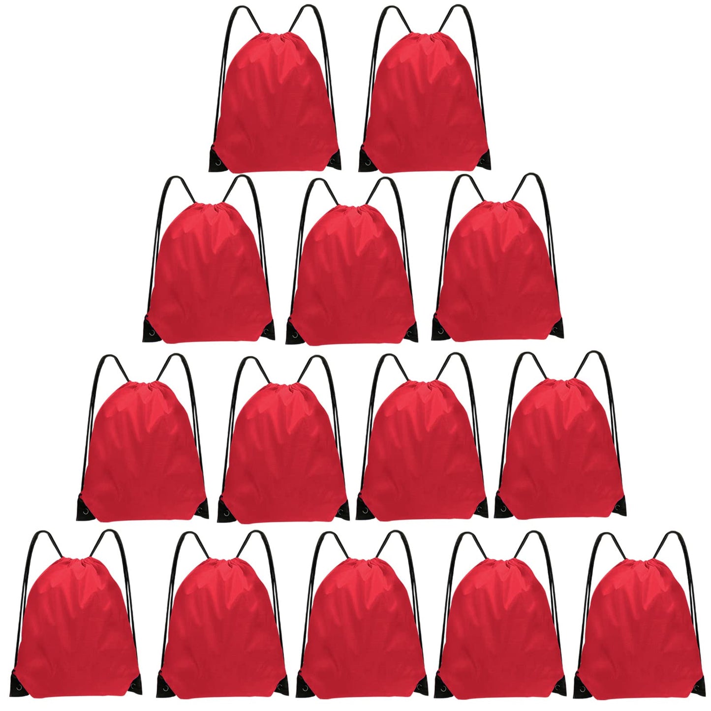 Grneric Drawstring Bags Bulk 14 Pcs Drawstring Backpack Bulk Cinch Bag Sackpack for Men Women Gym (Red)