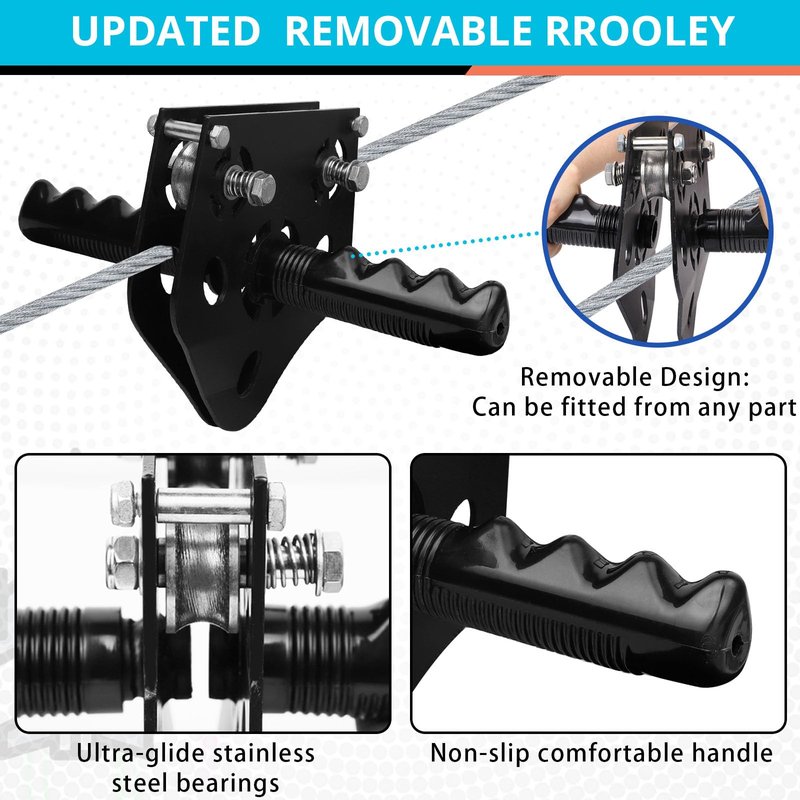HOKINETY Zip Line Kit for Kids Adults : Up to 450Lbs 200FT Quick Setup Zipline for Backyard Outdoor with 100% Rust Proof Removable Trolley Swing Seat Safety Harness Spring Brake