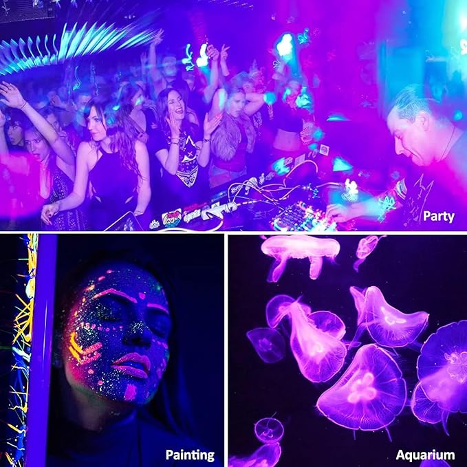 600W 2 Pack LED Black Light,395nm to 405nm LED UV Blacklight, IP66 Waterproof Black Flood Light Outdoor with Plug and SwitchNeon Glow for Glow Party, Halloween, Fluorescent Poster, Body Paint