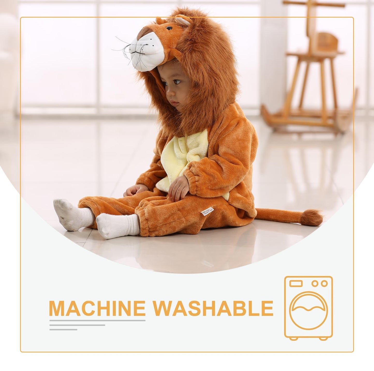 TONWHAR Infants Toddlers Halloween Cosplay Lion Costume Kids' Animal Outfit Snowsuit(2-3T,Lion)