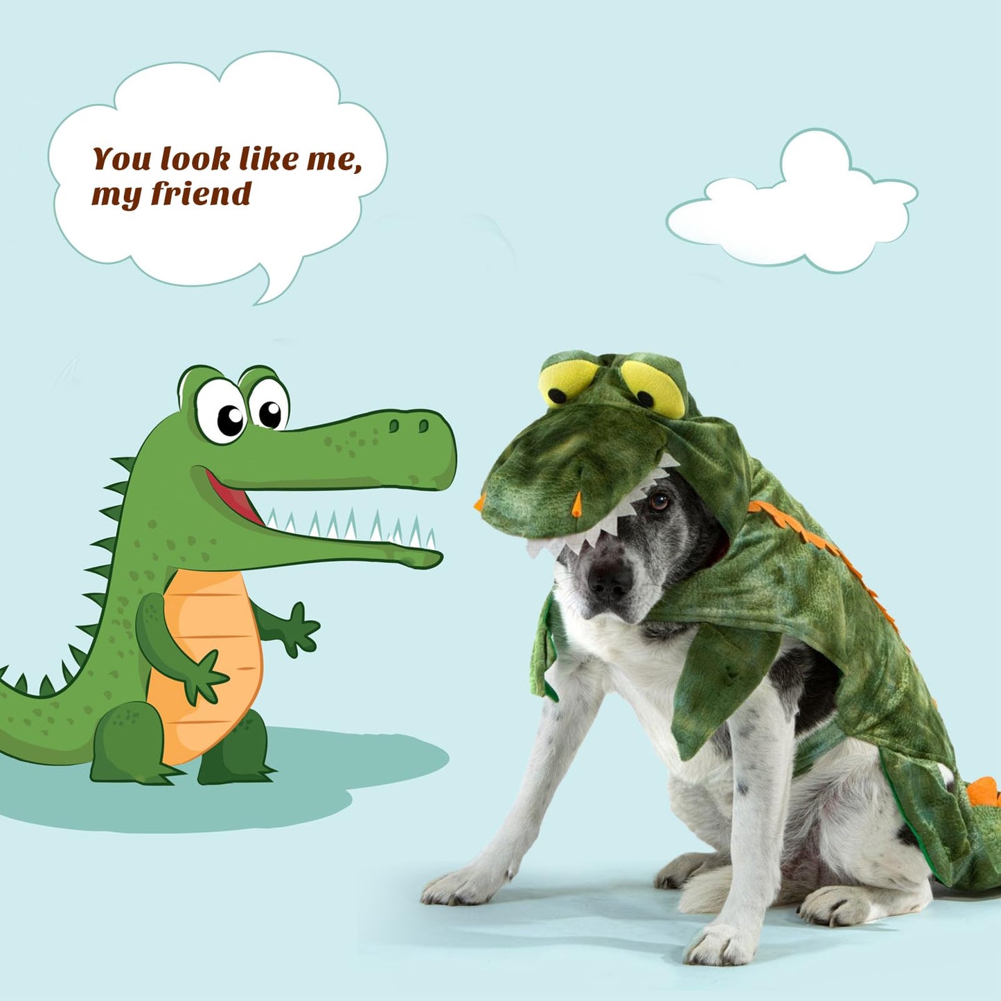 Alligator Dog Costume Dog Halloween Costume, Dogs Crocodile Costumes Hoodie Coats Pets Jumpsuits, Halloween Cosplay Pet Costume for Small Medium Large Dogs Halloween Special Events Photo Props