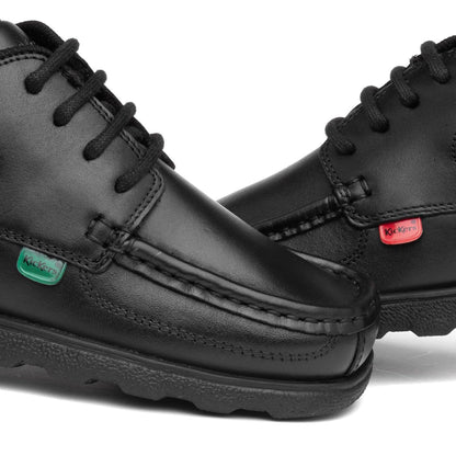 Kickers Fragma L4 E Kids Moc Toe Shoes Black 5 UK Child