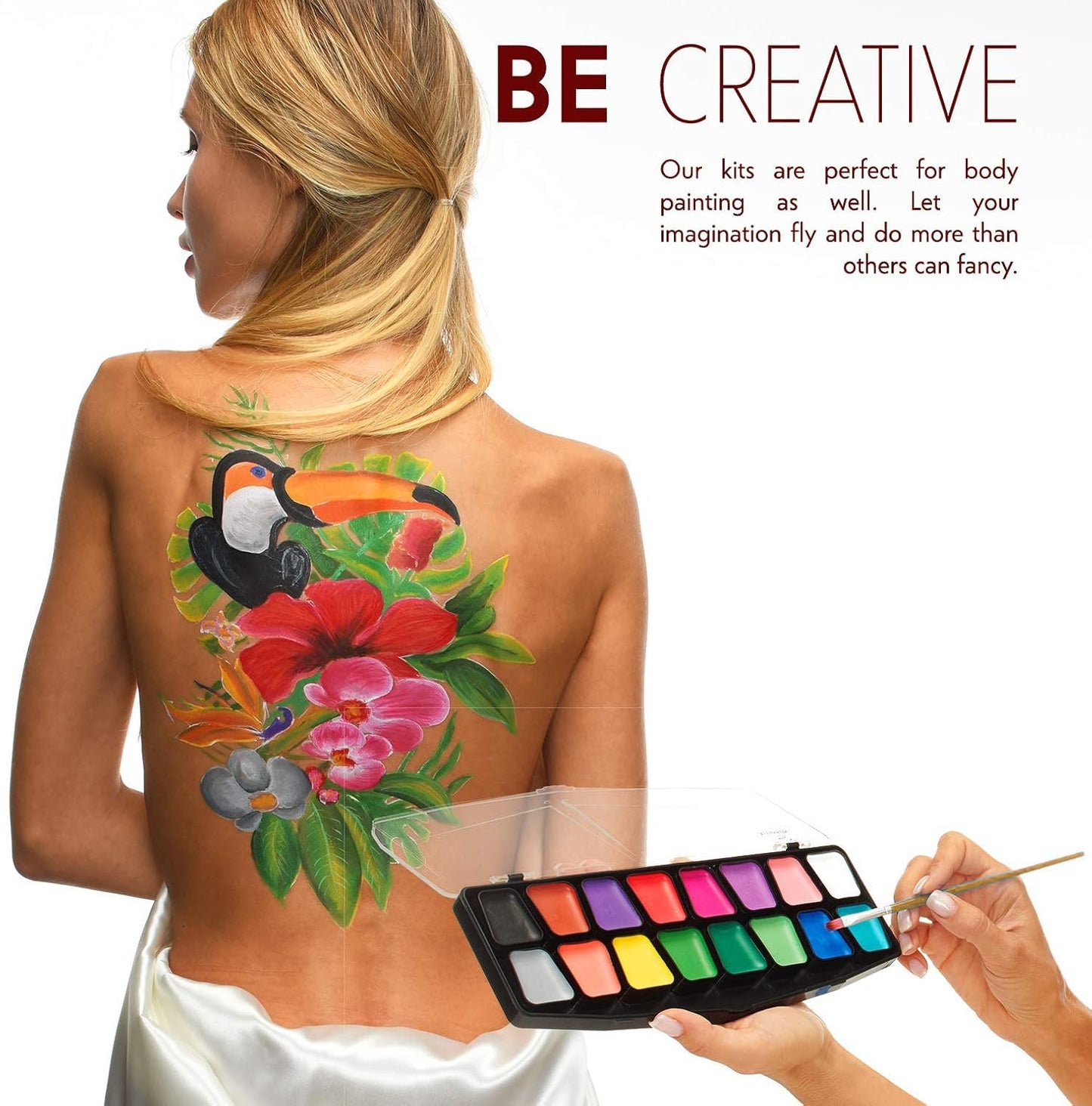 Face Paint Kit – Easy to Apply & Remove – Dermatologically Tested – Water Activated – Non-Toxic & Hypoallergenic – Professional Face Painting Kit for Kids & Adults