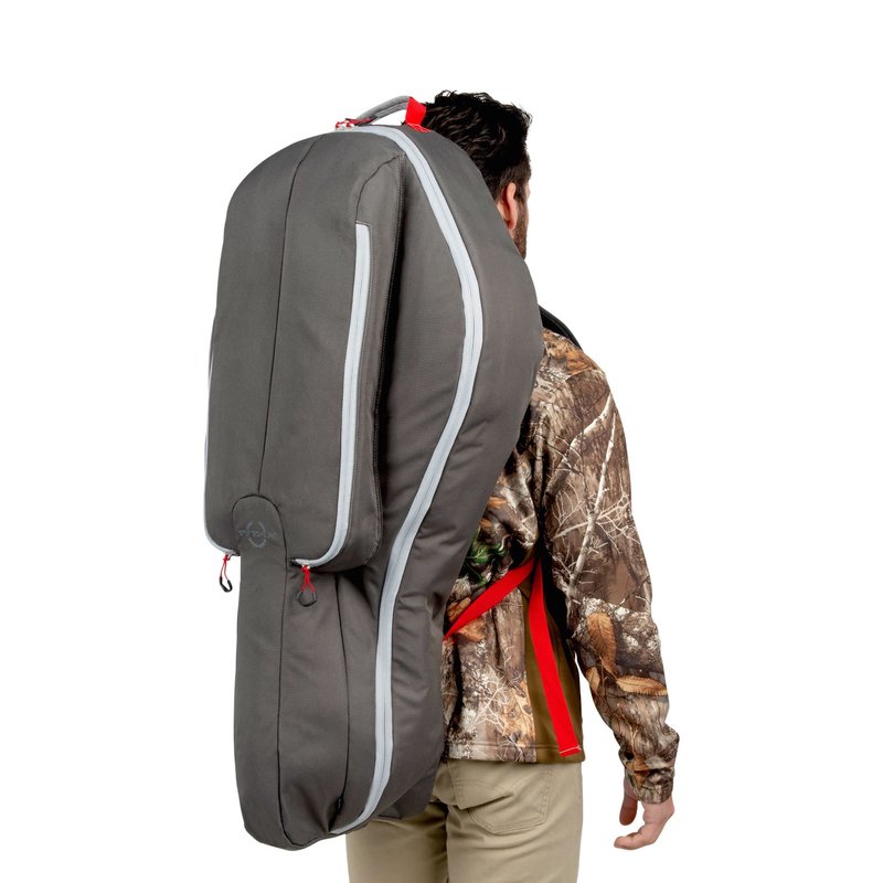 Allen Company Titan Krait Crossbow Case (37"x19.5") Fits Most Narrow Width Bows - Gray/Red - Padded Case - Carry Handle, Backpack Straps - 2 Oversized Pockets for Bolts, Quivers - Crossbow Accessories