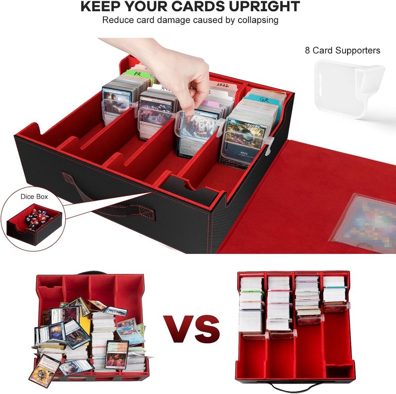 Card Storage Box - 3200+ MTG Deck Case with Colorful Dividers & Portable Handle | Fits TCG & Magic Cards