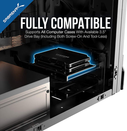 SABRENT 2.5" HDD SSD to 3.5" mounting frame, Internal hard disk mounting kit adapter, removable frame bracket kit Compatible with all types of 2.5" hard drive / SSD, Screw pack included (BK-HDDH)