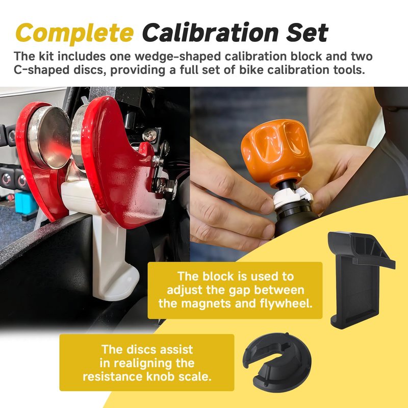 MUGLFPT Calibration Kit Compatible with Peloton Bike (Not for Bike+ Version) – Includes One Wedge-Shaped Calibration Block and Two C-Shaped Discs for Resistance and Power Adjustment