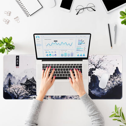 Yimomoyi Non Slip Mouse Pad, 80 x 30cm Mouse Mat Extended, Gaming Mousepad Waterproof, Desk Mat with Rubber Base, Desk Pad Laptop for Office and Home (01- Plum Mouse Pad)