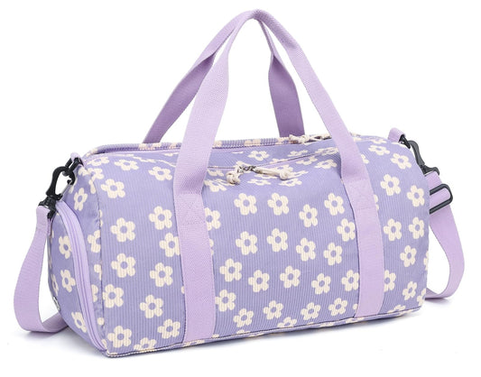 BLUBOON Duffle Bag Girls Kids Cute Gym Bag with Shoes Compartment & Wet Separation Waterproof Sports Overnight Travel Bag