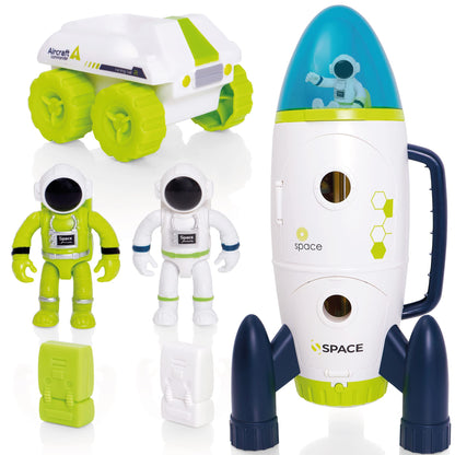 Science Kidz Space Rocket Set - Space Toys For Children Age 3, 4, 5 Year Olds - 42cm Spaceship Rocket With Lights & Sounds, 2 Astronauts, Rover Car & Batteries Included - Outer Space Toys For Kids