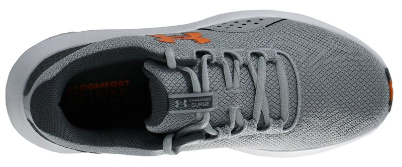 Under Armour Men's Charged Surge 4 Sneaker, Mod Gray/Castlerock/Team Orange, 10