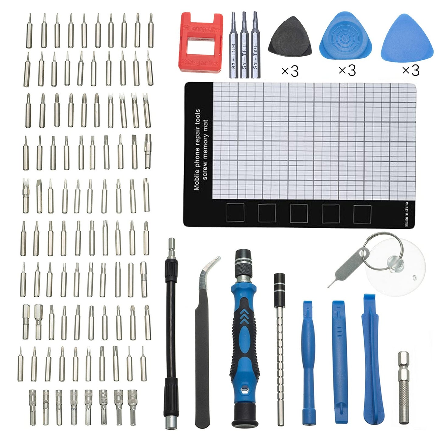 HPMAISON 122 in 1 Precision Screwdriver Set, Magnetic Mini Screwdriver Set DIY Repair Tools Kit for iPhone, Laptop, PC, Watch, Glasses and Other Electronics with Magnetic Memory Mat