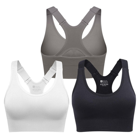 SPORME RUNNING Sports Bras for Women Pack Racerback High Support Bras with Adjustable Straps-Padded Seamless Yoga Bra