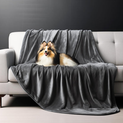 Bedding Aid Waterproof Reversible Blanket, Excellent Leakproof Protector Cover to Protect Bed Mattress, Sofa, Couch from Pee & Spills from Adults, Babies, Dogs, Pets (Dark Grey/Light Grey, 203x229cm)