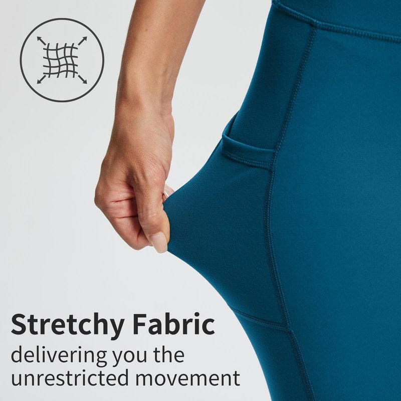 baleaf Biker Shorts Women Yoga Gym Workout Spandex Running Volleyball Tummy Control Compression with Pockets Soft 8" Blue XS