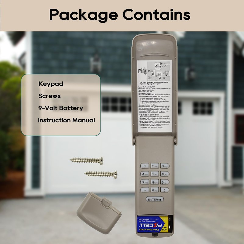 Garage Door Opener Keypad for liftmaster Chamberlain Craftsman Openers Produced Since 1993, Wireless Keyless Entry keypad, Replaces 877/878MAX, G940EV-P2, 877LM, CMXZDCG440 (5 Years Warranty)