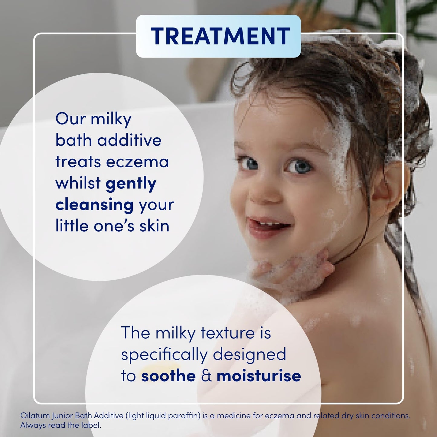 Oilatum Junior, Treatment for Eczema & Dry Skin Conditions, Bath Additive, Protects Skin from Moisture Loss, Fragrance Free, Suitable for Babies & Children, 1 x 600ml