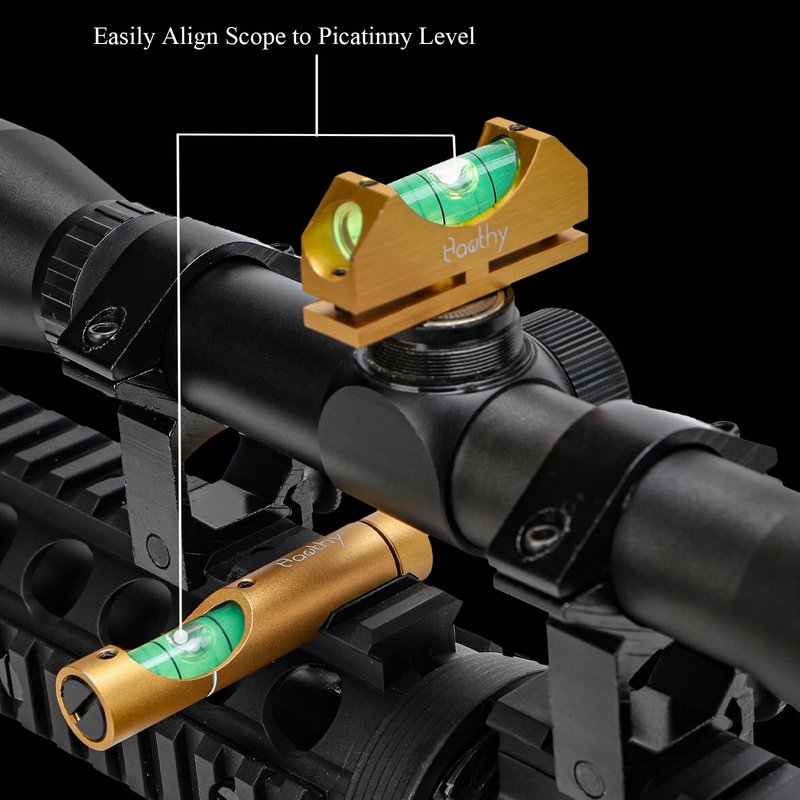 Hawthy Scope Leveling Kit Scope Bubble Level Picatinny Scope Level Magnetic Level Tool Bubble Leveling System Gold