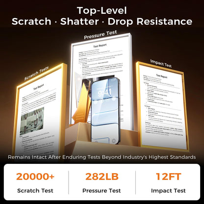 NeverBreak 9H+ Hardness for iPhone 17 Pro Max Screen Protector 12FT Military Grade Protection (Scratch, Shatter, Drop Resistance) Tempered Glass Full Edge Coverage 6.9", 2 Pack with De-Bubble Card
