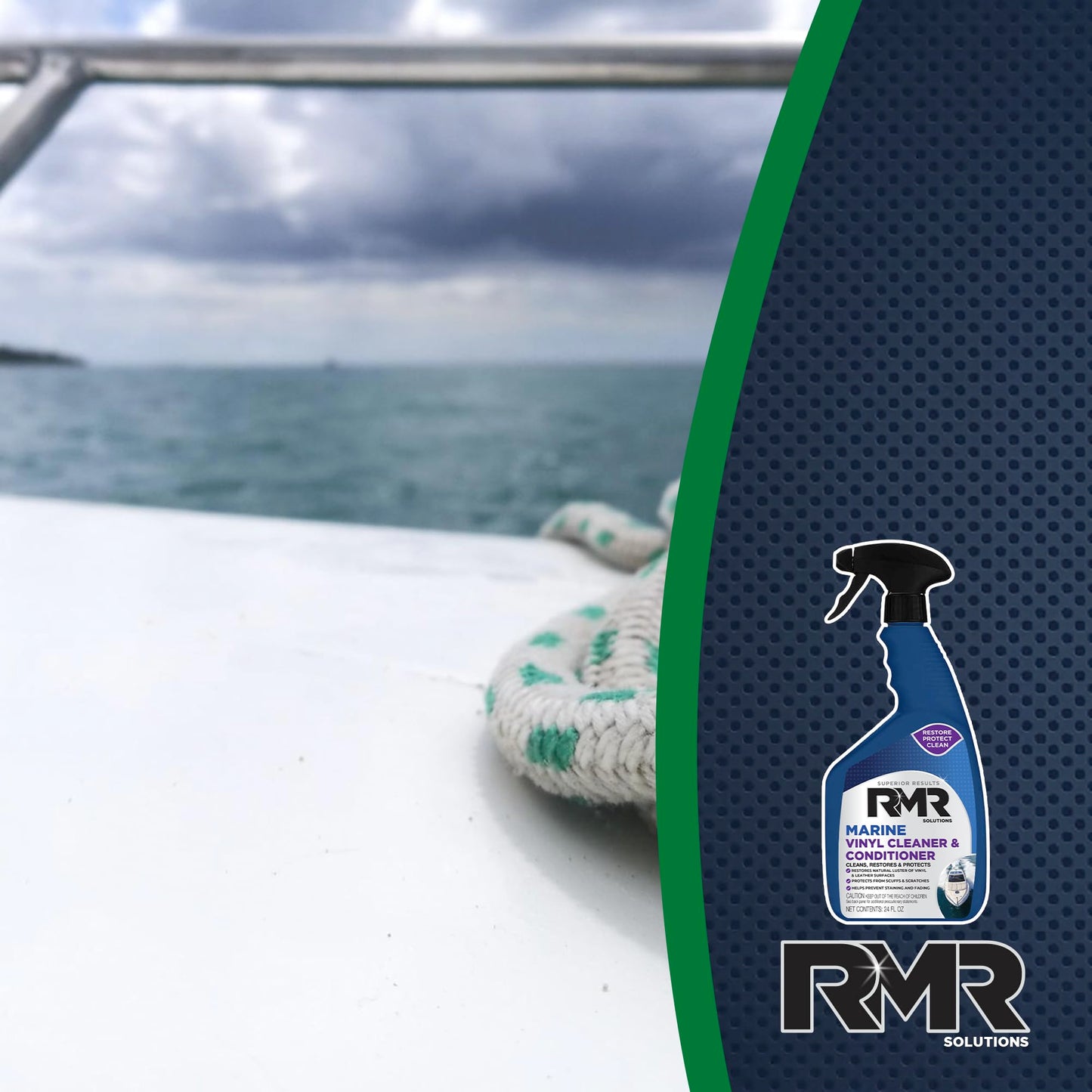 RMR Marine Vinyl Protector, Condition, Clean, & Protect Vinyl, Plastic, & Leather, Multi-Surface Boat, Car, & RV Cleaner & Stain Remover