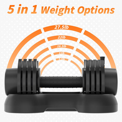 Ativafit 27.5/66/88LBS Pair Adjustable Dumbbell Set with Anti-slip Handle 12 In 1 Quick Dial Adjustment Weights With Safety Locking Button Space Saving Strength Training for Full Body Home Gym Workout