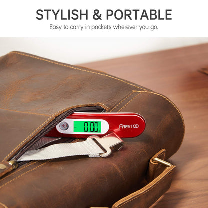 FREETOO Luggage Scale Portable Digital Hanging Scale for Travel, Suitcase Weight Scale with Superior Piano Lacquer 110 Lb/ 50Kg Capacity, Battery Included