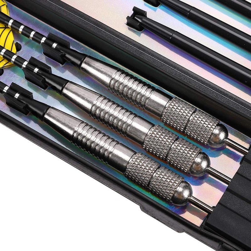 Accmor Steel Tip Darts Set, 26G Professional Darts, Metal Tip Darts with Aluminum Shafts, Copper Tungsten Barrels, Steel Tip Darts with Case,Black