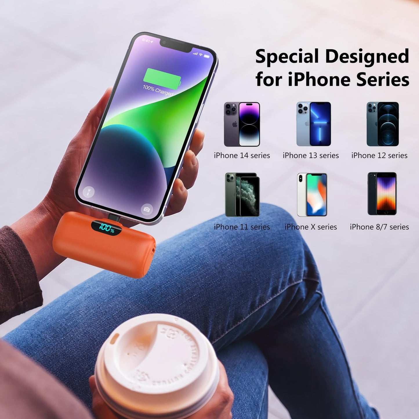Small Portable Charger for iPhone,Upgraded 5000mAh PD Fast Charging Power Bank,Mini Battery Pack Backup Charger Compatible with iPhone 14/14 Pro Max/13/13 Pro/12 Pro/11/XS/XR/X/8/7/6 etc-Black