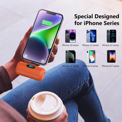 Small Portable Charger for iPhone,Upgraded 5000mAh PD Fast Charging Power Bank,Mini Battery Pack Backup Charger Compatible with iPhone 14/14 Pro Max/13/13 Pro/12 Pro/11/XS/XR/X/8/7/6 etc-Black