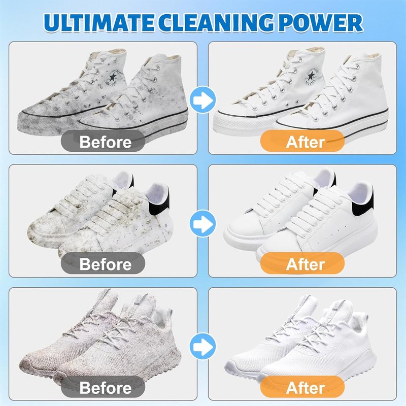 Shoe Cleaner Foam - Jevvu Sneaker Stain Remover & Dirt Eliminator | Cleaning Kit for White Shoes