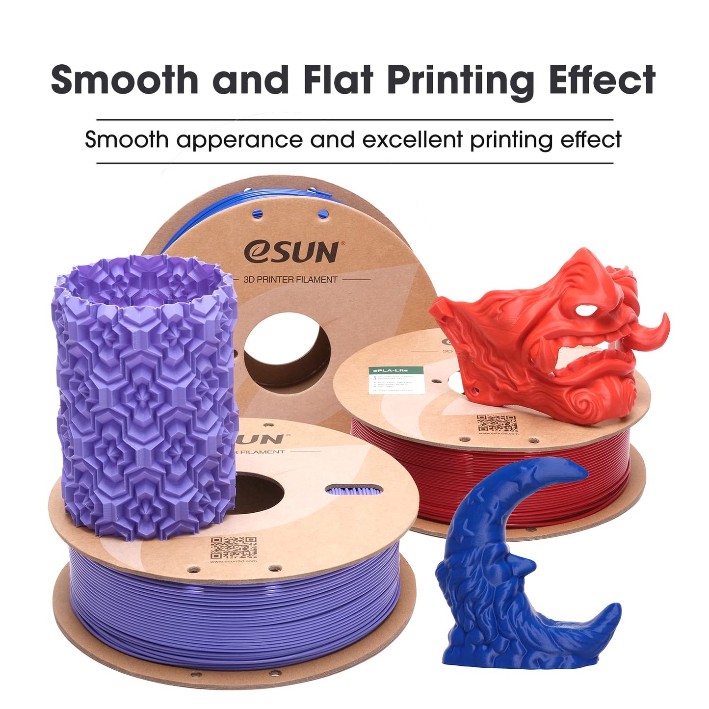 eSUN PLA Filament 1.75mm, 3D Printer Filament PLA Dimensional Accuracy +/- 0.03mm, 1KG per Spool, 2 Spools 3D Printing Filament,Black and Black