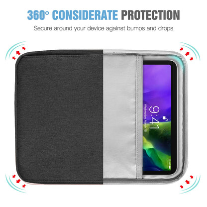 TiMOVO 9-11 Inch Tablet Sleeve Bag with Shoulder Strap for iPad 11-inch A16 2025, iPad 10th Gen. 10.9"/10.2", i Pad Air 11/5th/4th Gen.10.9", Galaxy Tab A9 Plus 11", Black & Grey