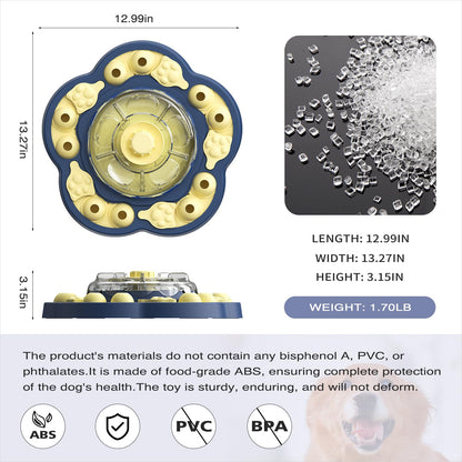 KADTC Dog Spinning Puzzle Toy Level 3 in 1 Treat Dispenser Kibble Dispensing Toys for Small/Medium/Large Dogs Slow Food Puzzles Feeder Puppy Brain Mental Stimulation Interactive Enrichment Mind Game