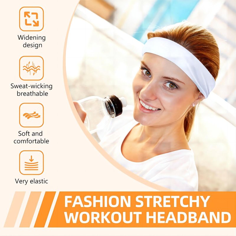 Headbands for Women 8PCS [Summer-Exclusive Headband], Non Slip Sports Headband Elastic Soft Running Fashion Headband Absorb Sweat Headbands for Men for Women for Working Out, Travel
