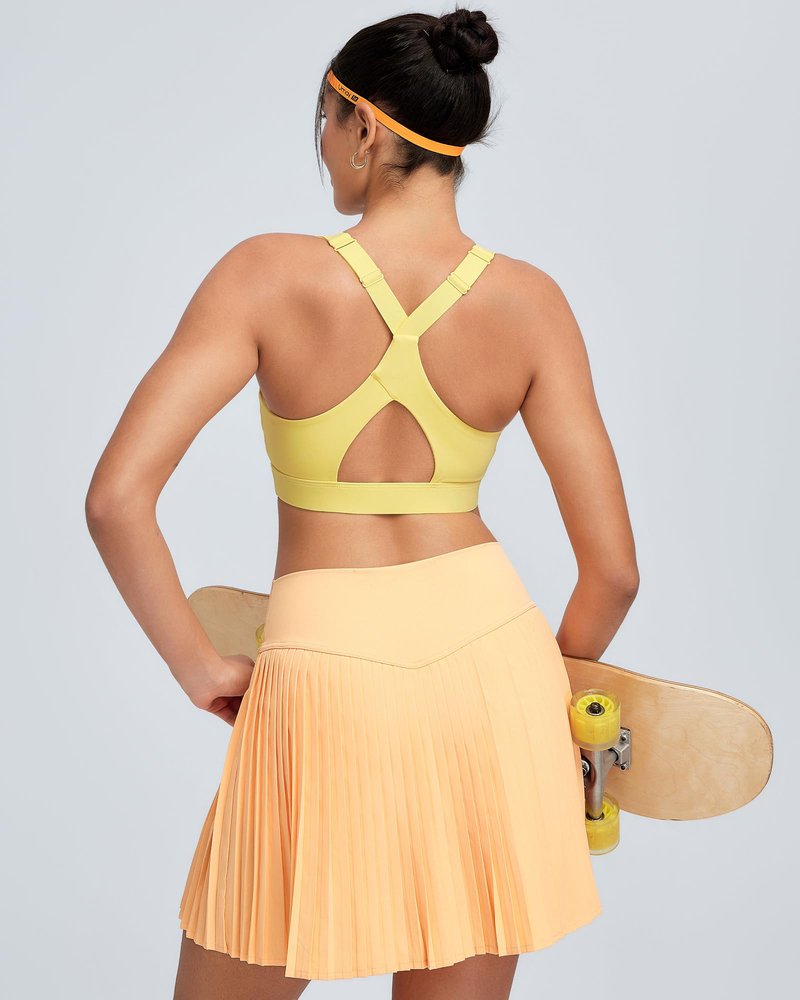 RUNNING GIRL Sports Bras for Women High Support, Adjustable Straps High Impact Sports Bras with Sewn in Pads Workout Running Bra(3173 Bright Yellow L)