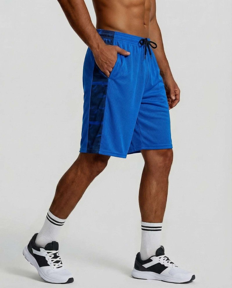 Real Essentials 5 Pack: Men’s 9" Mesh Shorts – Athletic Gym, Workout, Basketball, Running, Casual Lounge Activewear Pockets, Set 4,XL