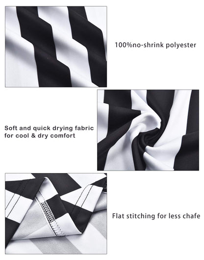 ChinFun Official Referee Costume Shirt Women's Ref Shirt Zipper Collared Black and White Stripe Umpire Jersey Shirt for Basketball Football Soccer Rugby Sports Halloween Size 2XL