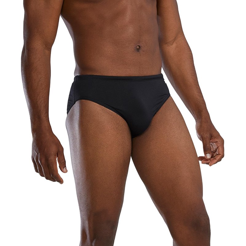 TYR Men's Durafast Elite Racer Brief Swimsuit, 28, Black