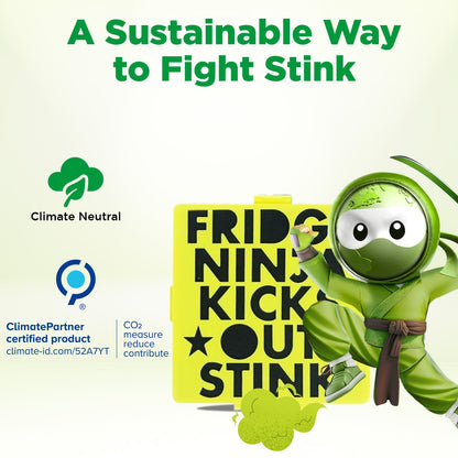 Fridge Ninja Compact Fridge Deodorizer (2 Pack) - More Effective Than Baking Soda - Compact Size Refrigerator Deodorizer Made of Activated Carbon