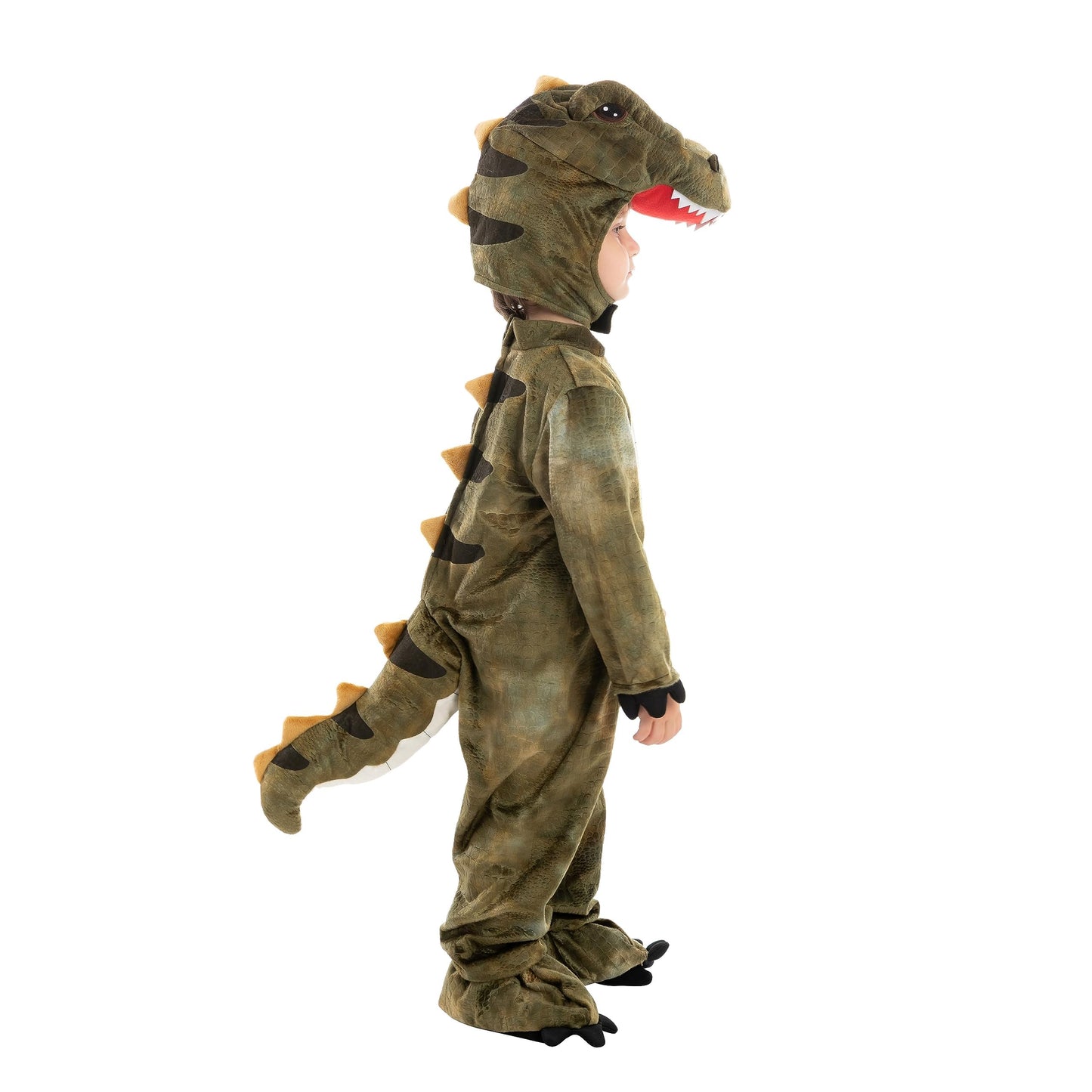 Spooktacular Creations Halloween Realistic T-rex Costume Outfit Dinosaur Jumpsuit with Egg for Kids Toddler Dress-up Party